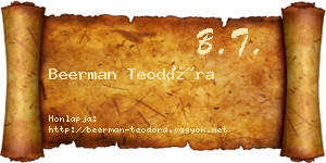 Beerman Teodóra névjegykártya
